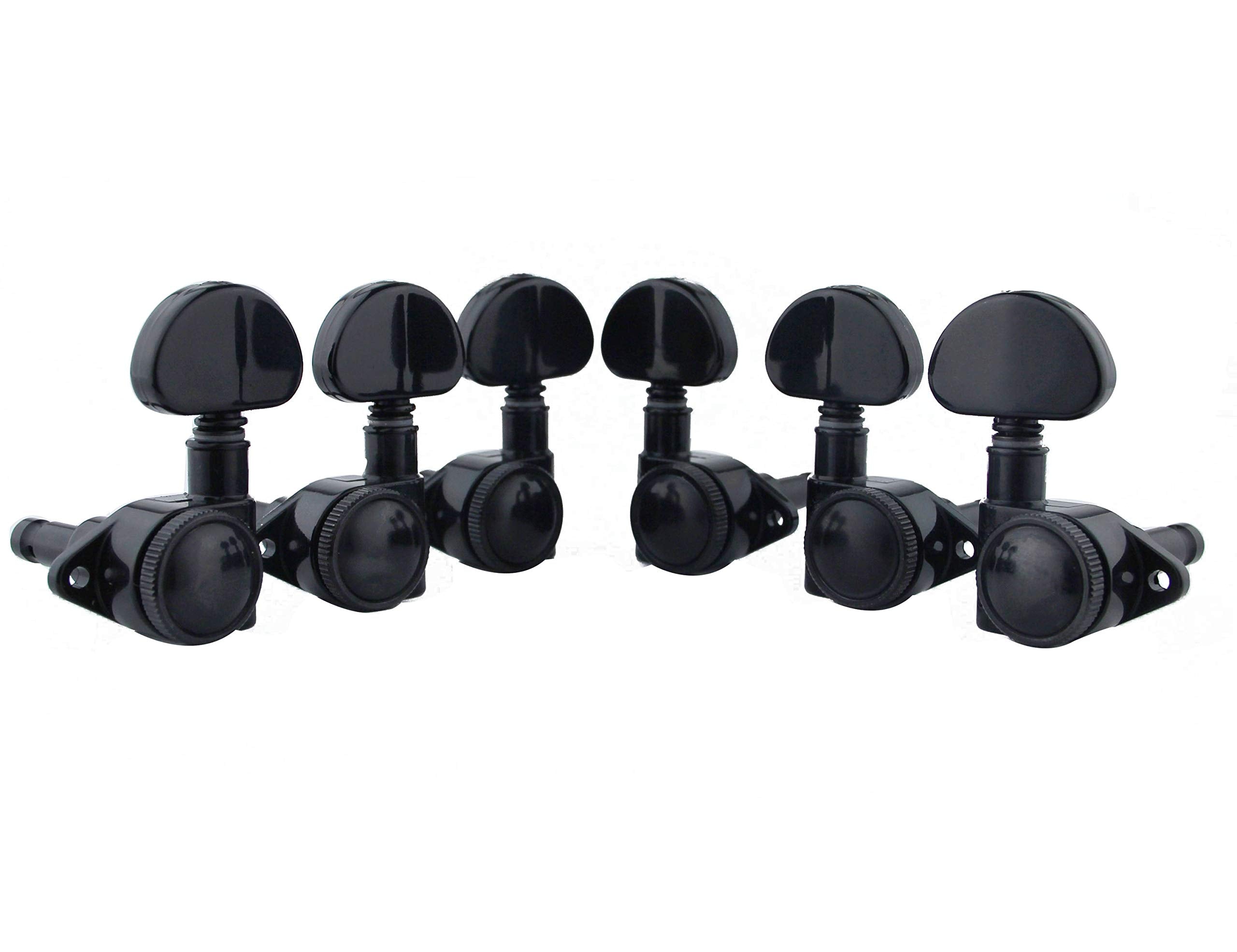 Guyker Guitar Locking Tuners (3L + 3R) - 1:21 High End Roto-Grip Rotomatic Lock String Tuning Key Pegs Machine Head with Big Han